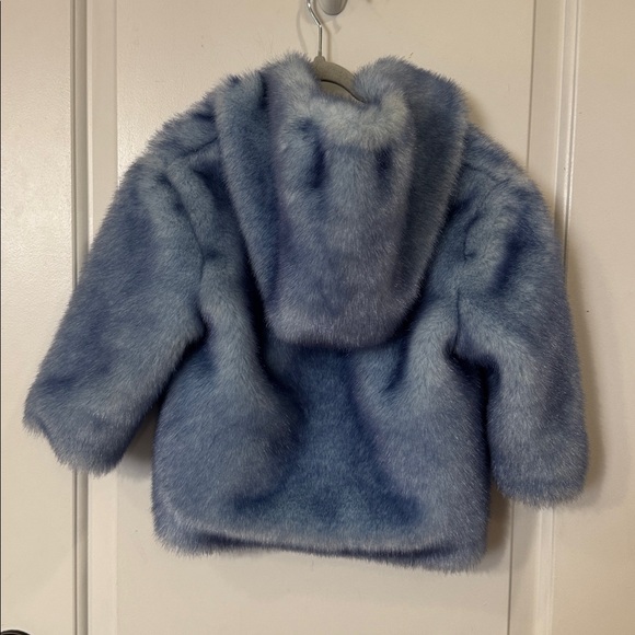 ROTHSCHILD BEAUTIFUL BLUE FAUX FUR HOODED JACKET 3T - Picture 5 of 8